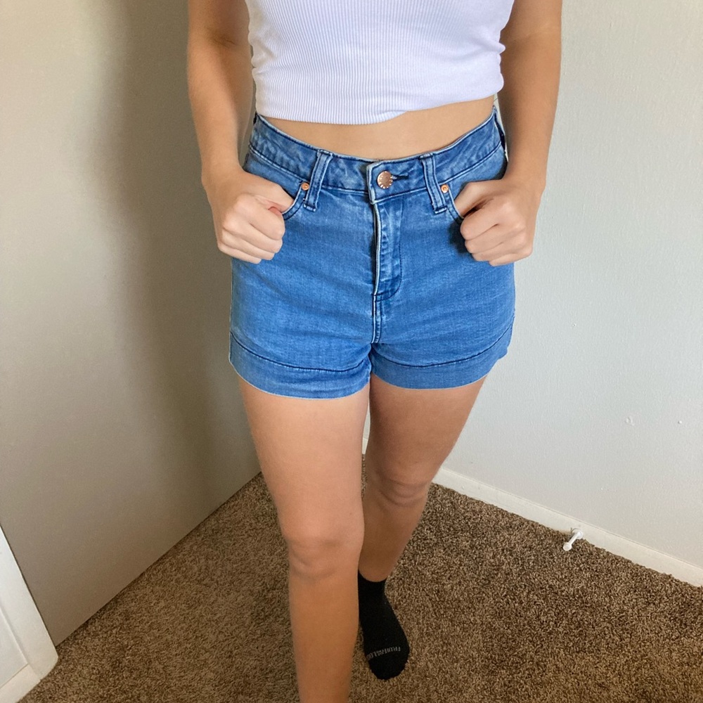 High-Waisted Denim Shorts